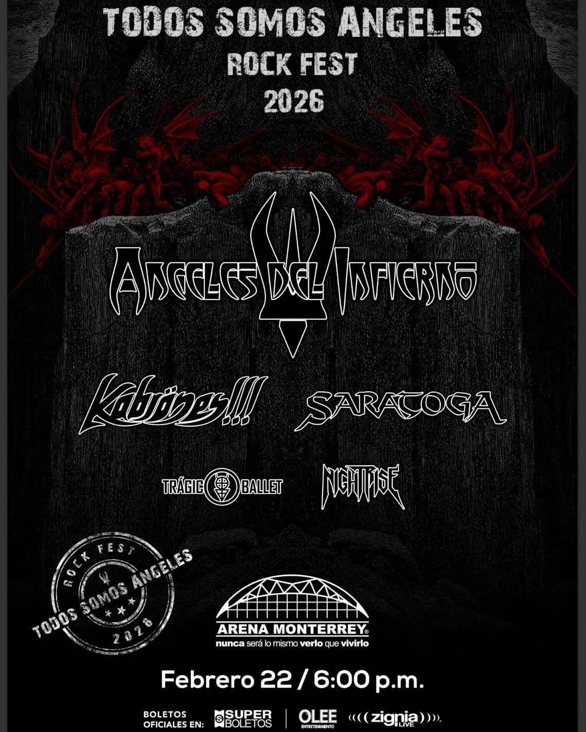 Nightrise en Arena Monterrey — Todos Somos Ángeles Rock Fest